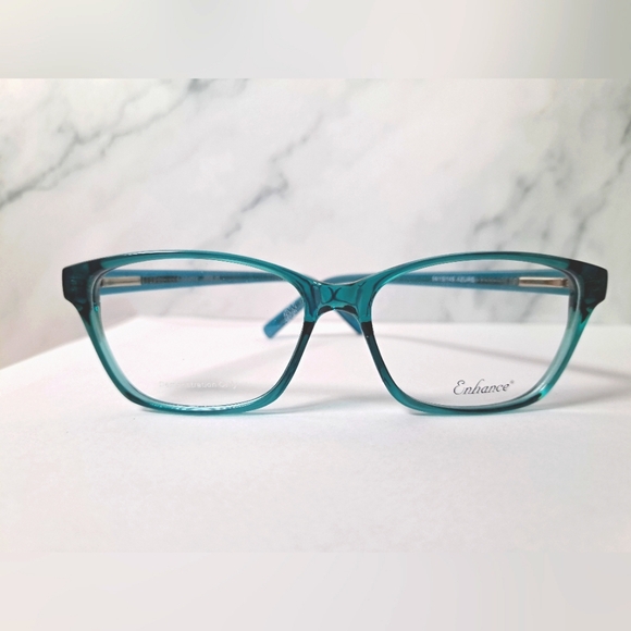 NEW Azure Green Rx'able Eyeglass Frame, glasses, full rim 54-15-145 modern - Picture 2 of 3